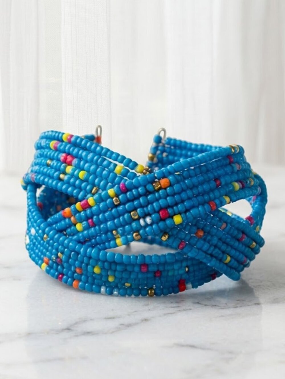 Ladies Blue Beaded Bracelet